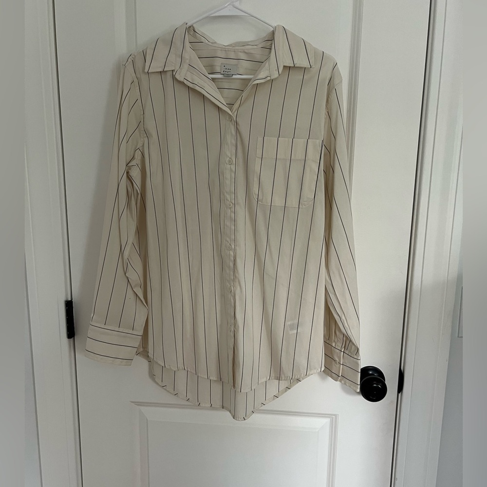 A New Day Cream and Black Striped Shirt